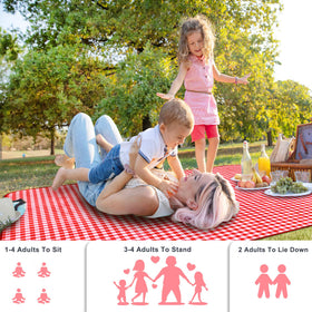 SAMSIER waterproof and sandproof blanket keeps surfaces clean during beach days.