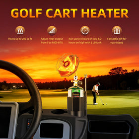 Sanaugas 6800 BTU outdoor heater in a tent providing extra heat.