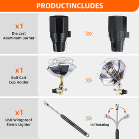 Sanaugas propane cylinder compatible heater ready for standard cylinders.