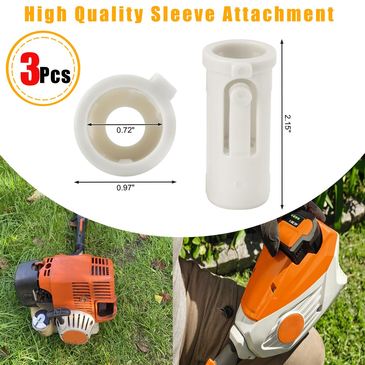 White sleeve demonstrated with Kombi System attachment in use