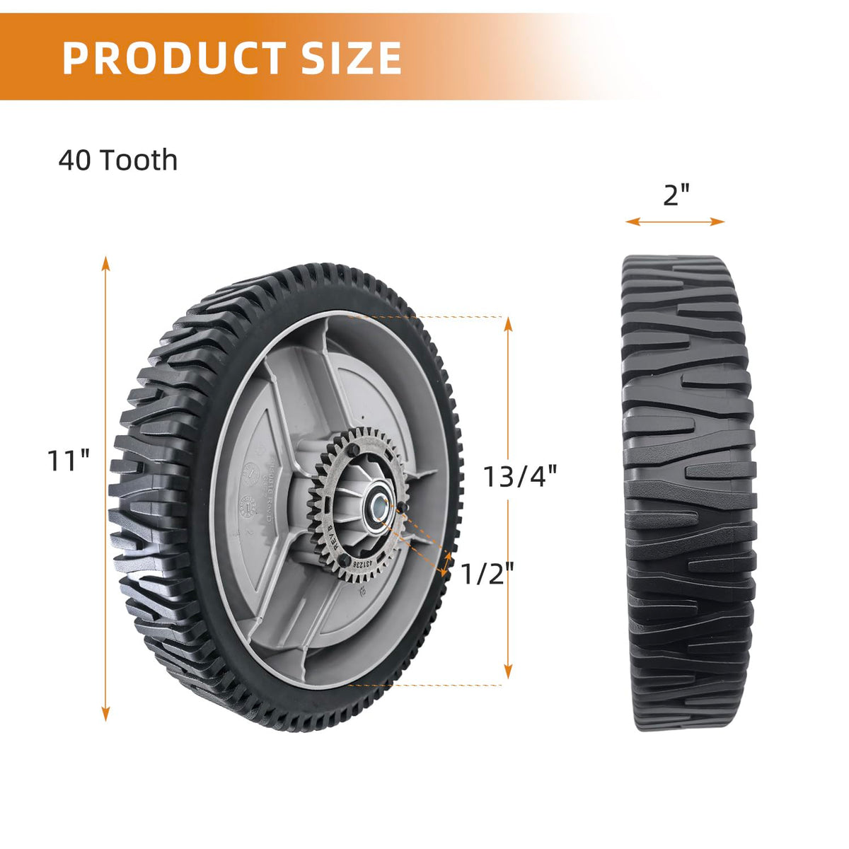 Sanbaiyi 11-inch wheel assembly for HU700H enables smooth, controlled pushing