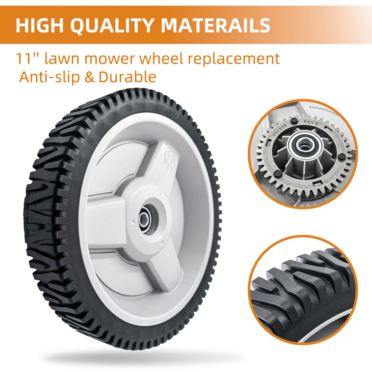 Sanbaiyi 11-inch wheel assembly for HU800H enables quick bolt-on replacement