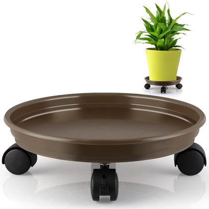 Sanbege resin plant caddy with round 11.6in diameter for easy mobility.