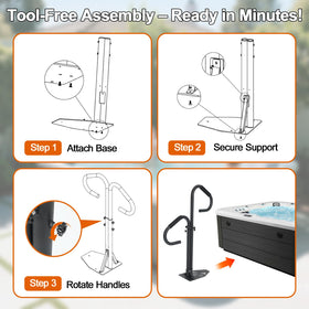 Heavy-duty 600 lb capacity rail suitable for seniors and families.