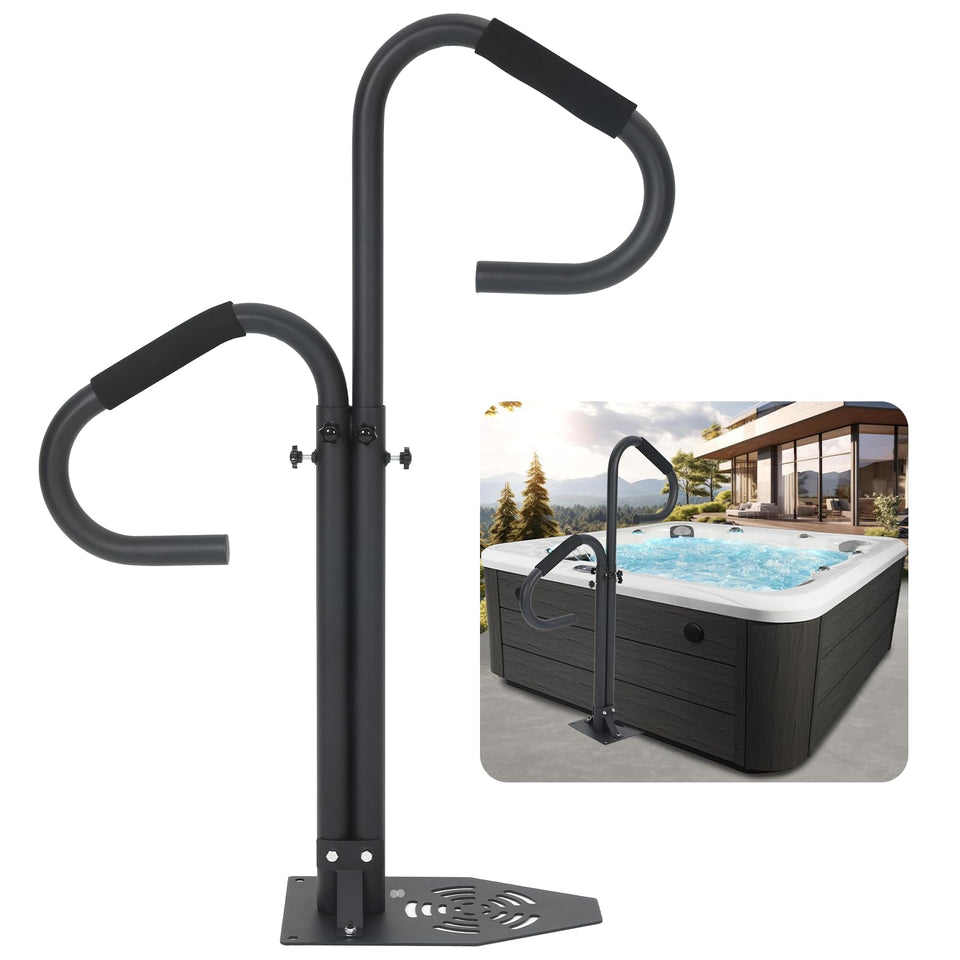 Sancunhui hot tub handrail with 360° rotation and dual handles for safer entry.