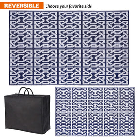 SAND MINE 5x8 outdoor rug on beach scene ideal for patios and picnics