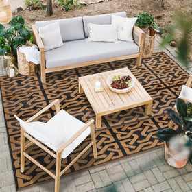 SAND MINE 9x12 rug suits larger outdoor spaces.