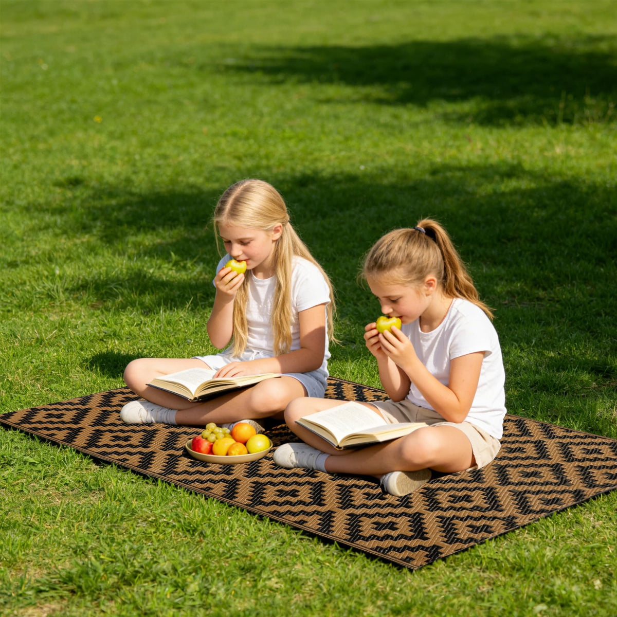 SAND MINE all-weather rug with non-slip backing for secure placement.