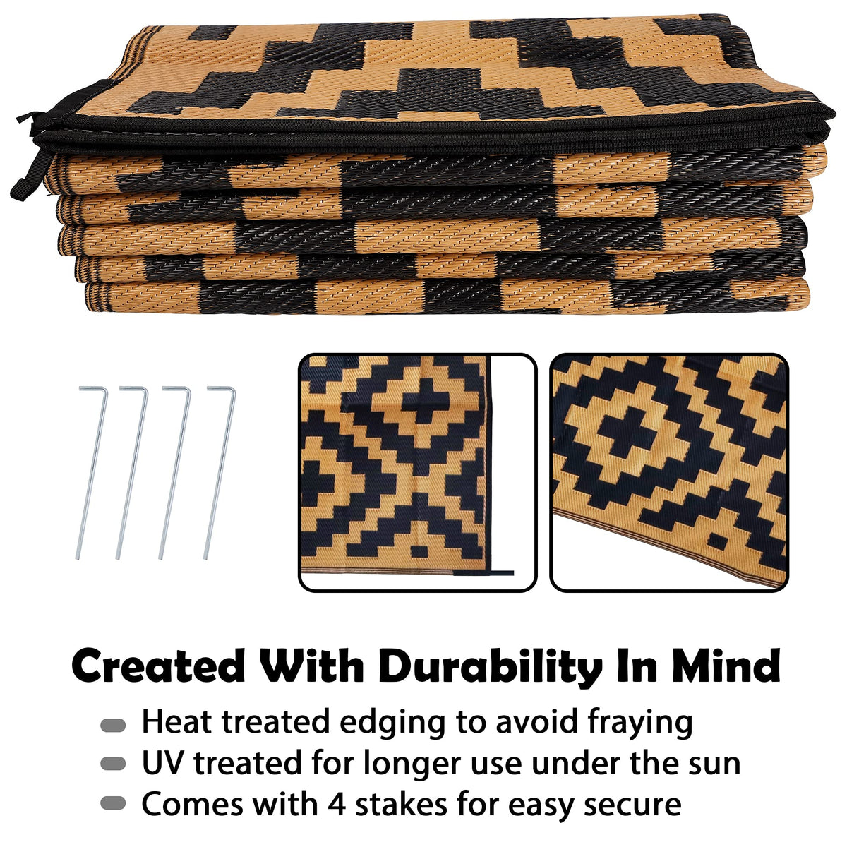 SAND MINE beach picnic patio rug ready for outdoor relaxation.