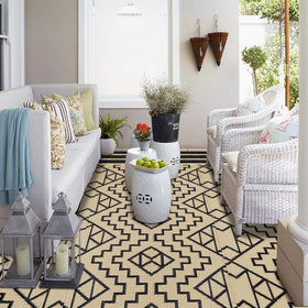 SAND MINE deck-friendly outdoor rug protects grass and surfaces