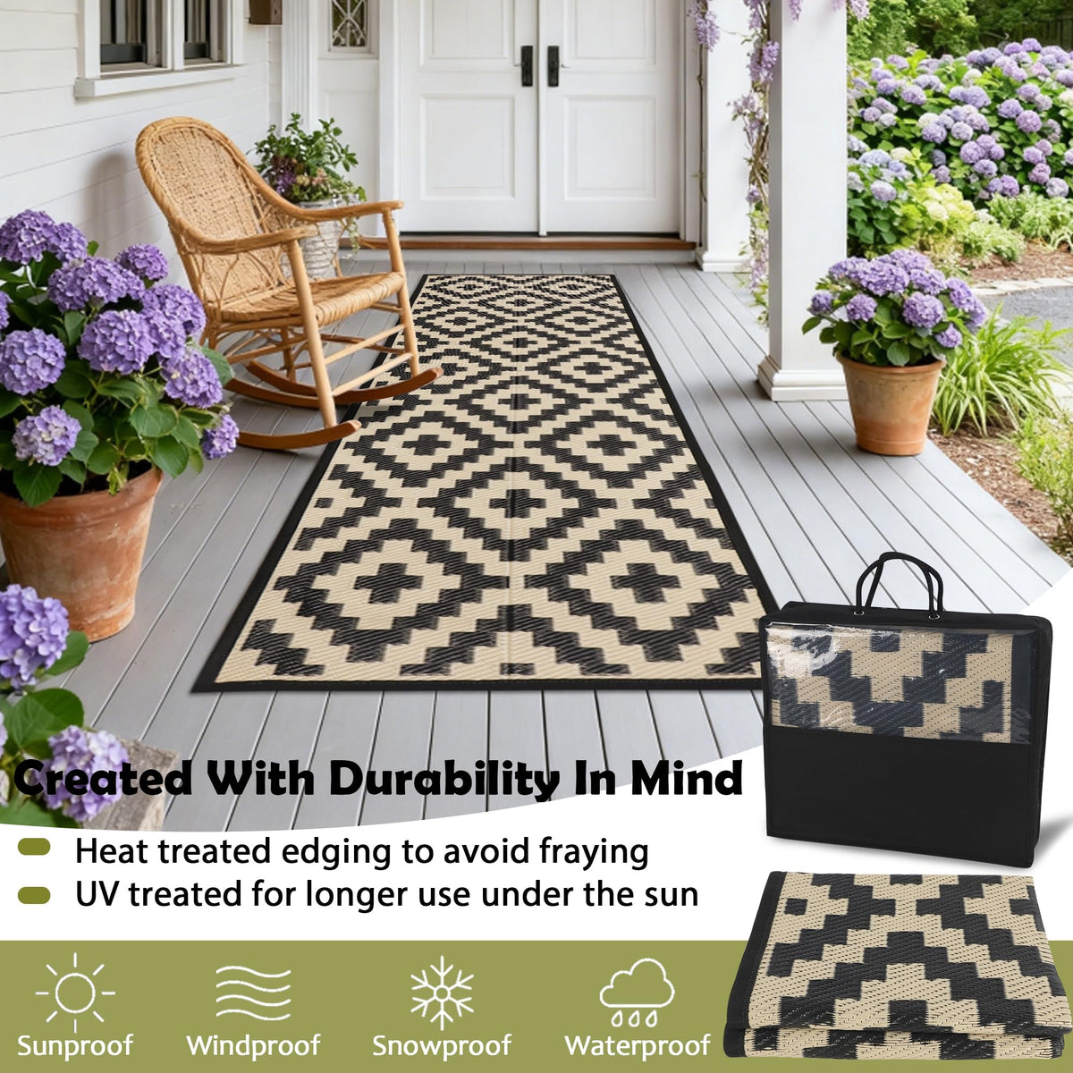 SAND MINE foldable camping rug – travel-ready with included carry bag