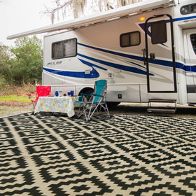 SAND MINE large outdoor rug; 10x14 feet provides ample coverage.