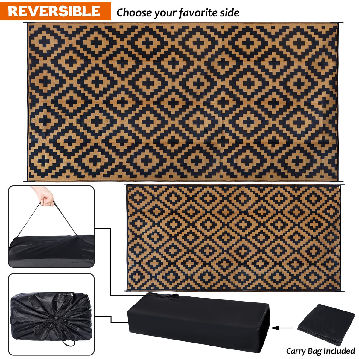 SAND MINE modern area rug 9x18 ideal for large patios or RV setups.