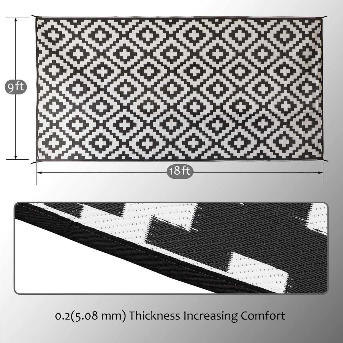 SAND MINE plastic-straw rug with easy-clean surface for quick refreshes.