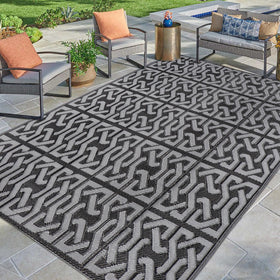 SAND MINE 9x12 size rug unfurled for large outdoor areas