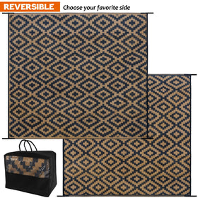 SAND MINE reversible mats used for camping and RV trips with secure corners