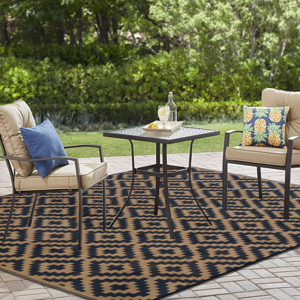SAND MINE reversible mats with corner loops and stakes for secure ground