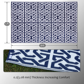 SAND MINE reversible mats dark blue and white close-up showing durable edging