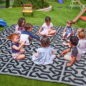 SAND MINE deck-friendly, scratch-free outdoor rug
