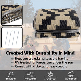 SAND MINE reversible mats folded and stored in carrying bag.