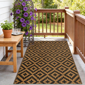 SAND MINE reversible mats 3x5 outdoor rug, durable for decks and patios.