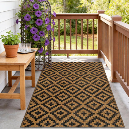 SAND MINE reversible mats 3x5 outdoor rug, durable for decks and patios.