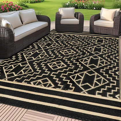 SAND MINE reversible mats on outdoor rug 5x8 for stylish patio spaces