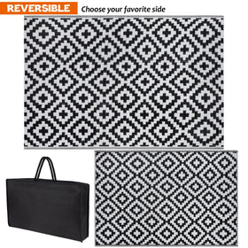 SAND MINE reversible rug shown in carrying bag for easy transport