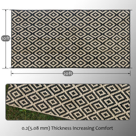 SAND MINE reversible rug outdoor view showcases versatile two-tone design.