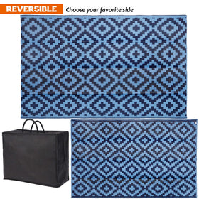 SAND MINE reversible rug, easy cleaning and folds for storage.