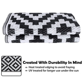 SAND MINE outdoor rug at RV campsite for versatile outdoor living