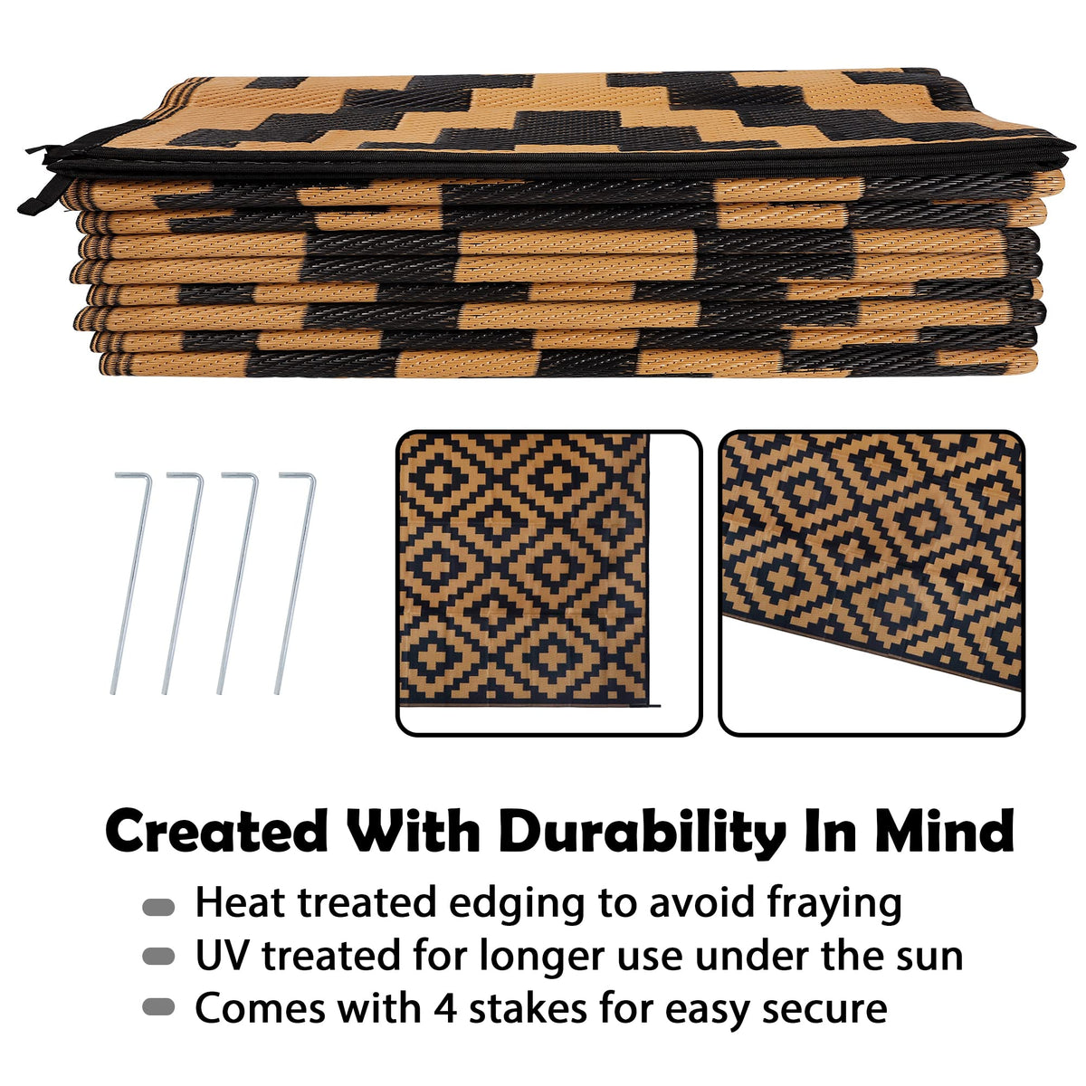 SAND MINE RV outdoor mat 9x18 ready for road trips and campsites.