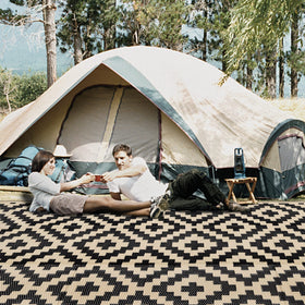 SAND MINE rug suitable for patio, beach, RV, and camping