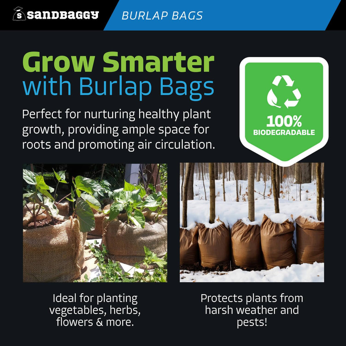 Sandbaggy odorless food-grade burlap suitable for safe food handling.