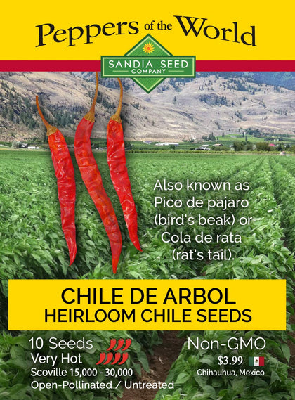 Sandia Seed Chile de Arbol seeds pack for authentic Oaxaca flavors.