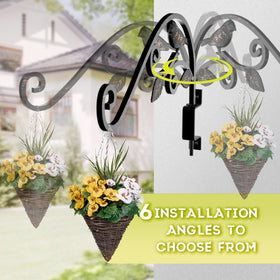 Sanduby heavy-duty wrought-iron plant hanger with anti-rust coating