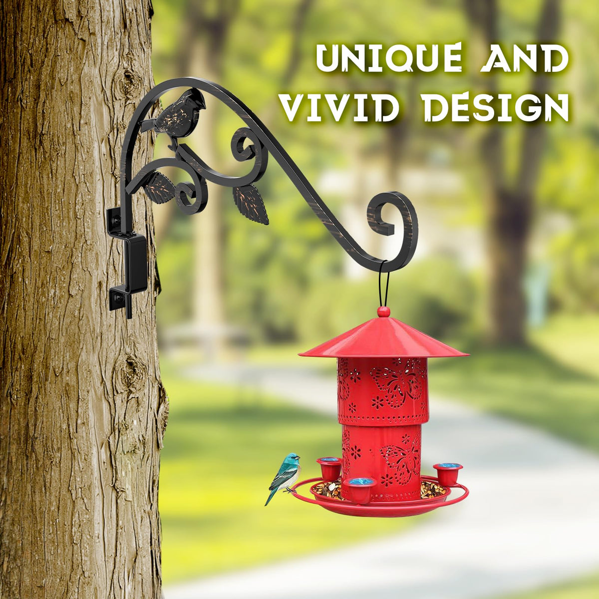 Sanduby versatile wall hanger for bird feeders, lanterns, and chimes