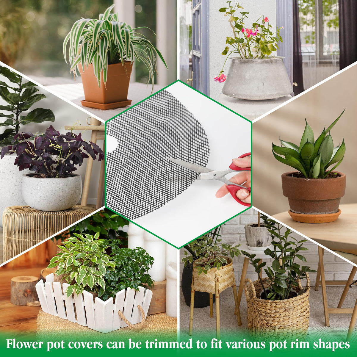 Sandure plant pot grid being assembled, easy trim to fit various pot sizes