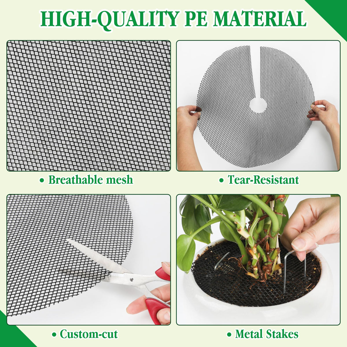 Sandure plant pot grid durable PE material resists chewing and is reusable