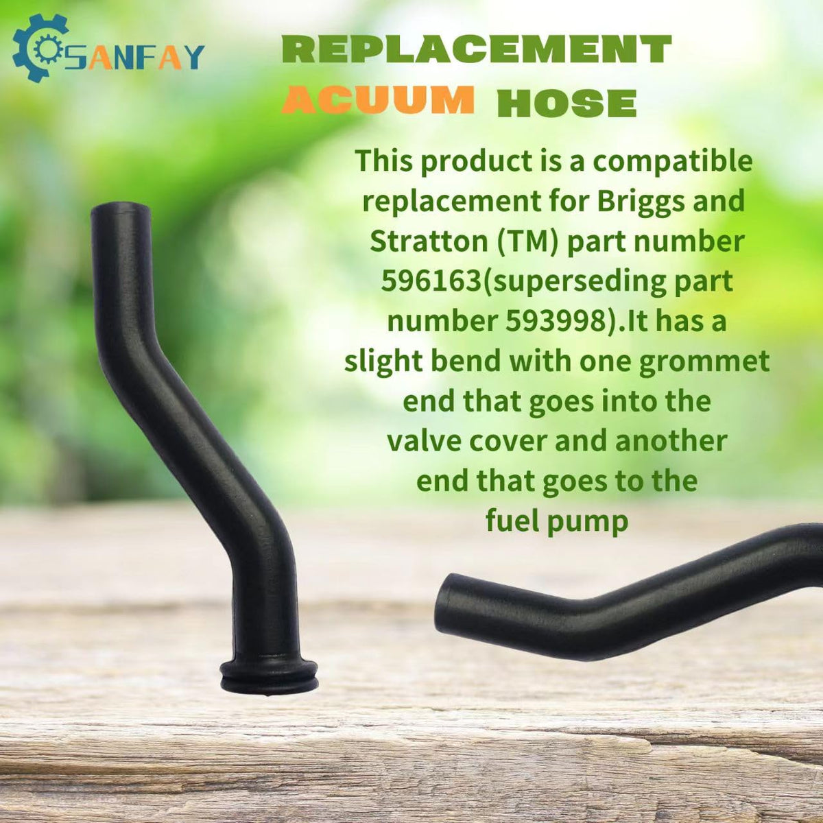 SANFAY 596163 hose compatible with John Deere D125-D130 for simple replacement
