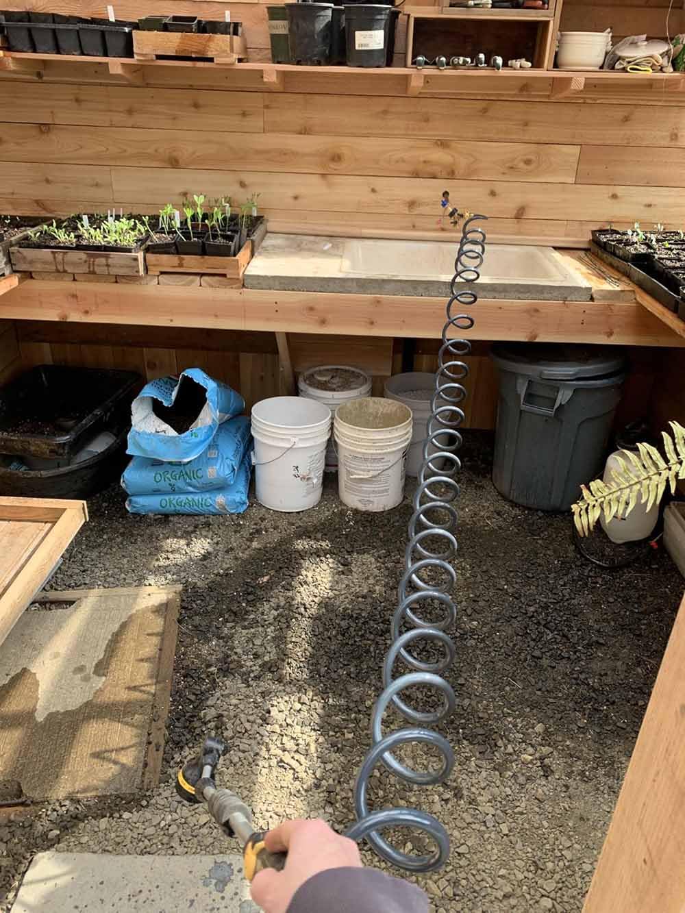 Compact hose stores neatly after use on boats and decks.
