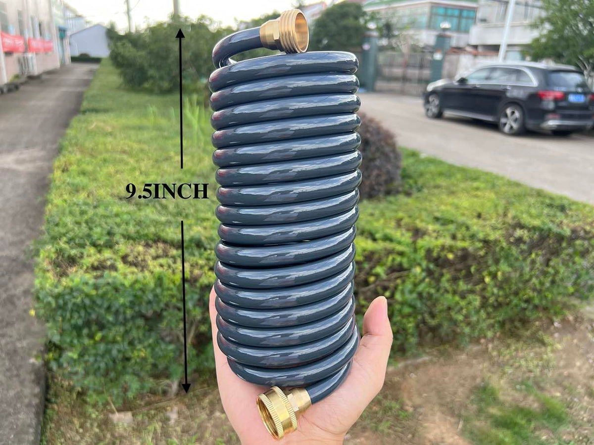 SANFU PU Recoil Hose with brass fittings offers durable outdoor connections.