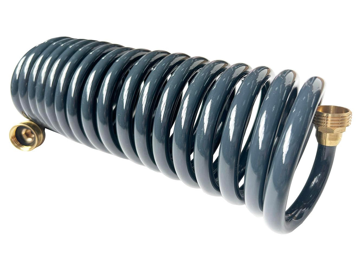 SANFU PU Recoil Hose in compact coil saves space on boats and RVs.