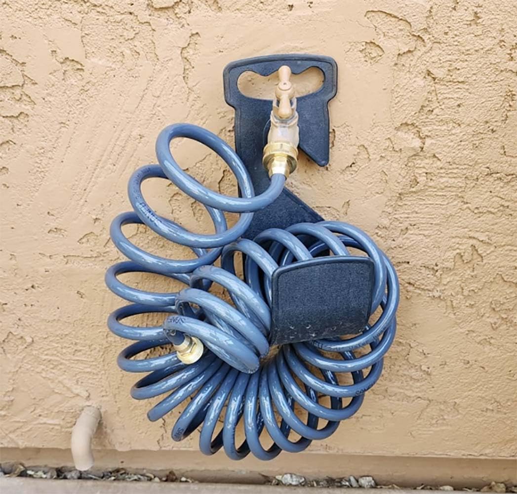 Sanfu PU Recoil Hose on porch for quick outdoor cleaning tasks.