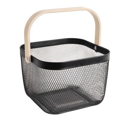 SANHSEHOME harvest basket with square mesh and handle for easy garden collection.