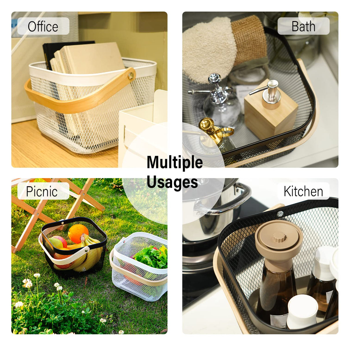 SANHSEHOME seamless mesh basket cleans easily after washing fruits and vegetables.