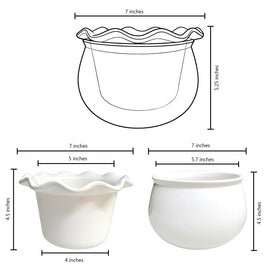 Sanmudecor African violet planter in white ceramic for elegant home display.