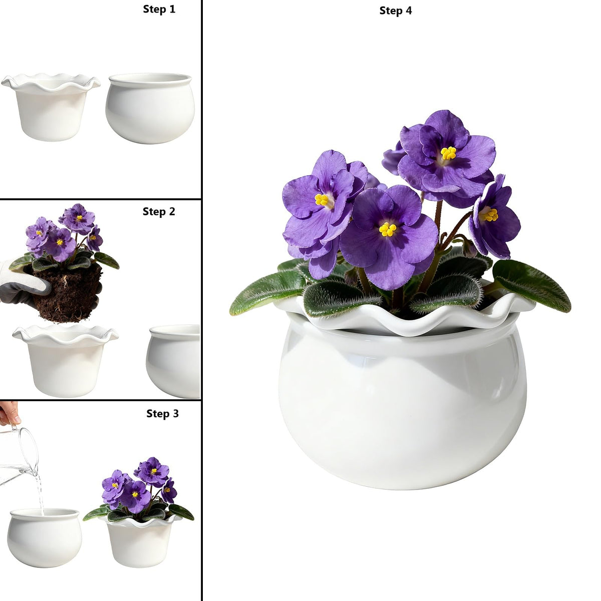 Sanmudecor bottom watering system inner pot supports steady moisture.