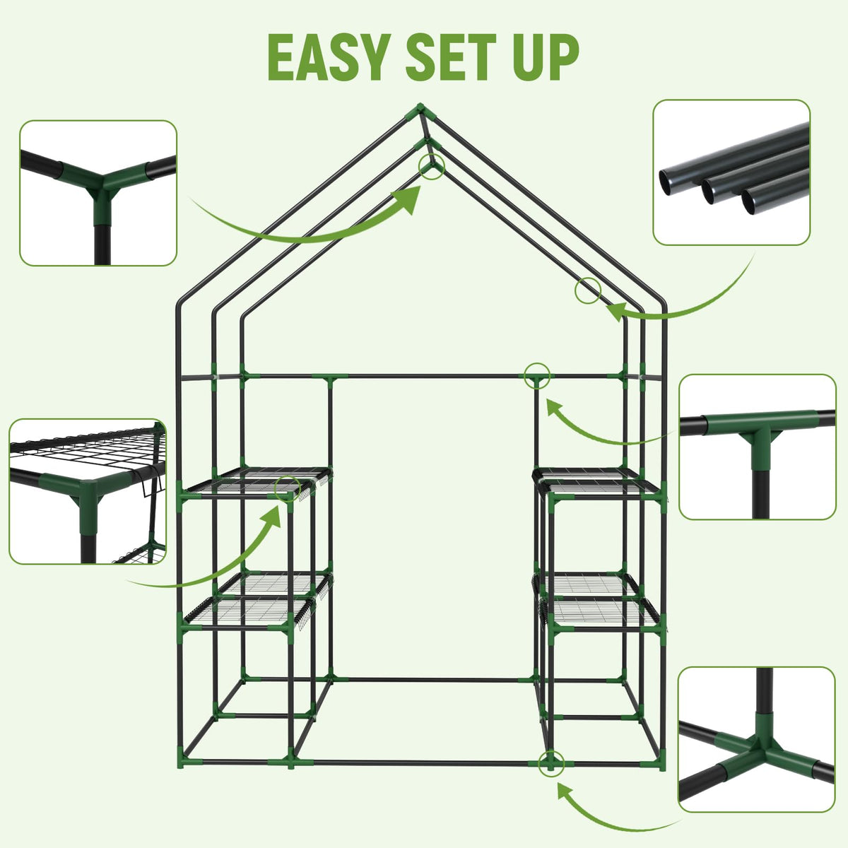 Sannwsg outdoor greenhouse shields plants from harsh weather while retaining moisture.