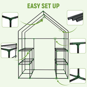 Sannwsg outdoor greenhouse shields plants from harsh weather while retaining moisture.